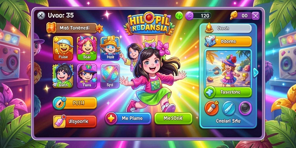 Screenshot menampilkan avatar kustomisasi pengguna.